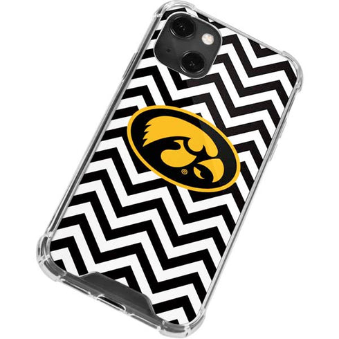 University of Iowa Hawkeyes Chevron Print iPhone 13 Mini Clear Case