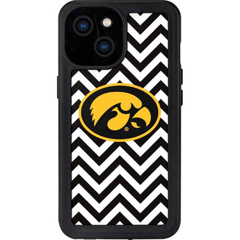 University of Iowa Hawkeyes Chevron Print iPhone 13 Mini Waterproof Case