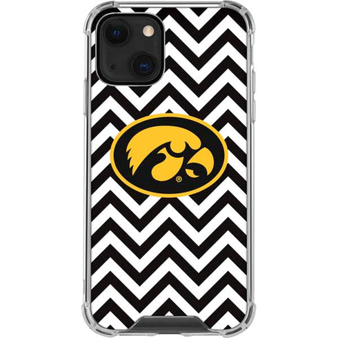 University of Iowa Hawkeyes Chevron Print iPhone 14 Clear Case