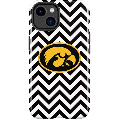 University of Iowa Hawkeyes Chevron Print iPhone 14 Plus Impact Case