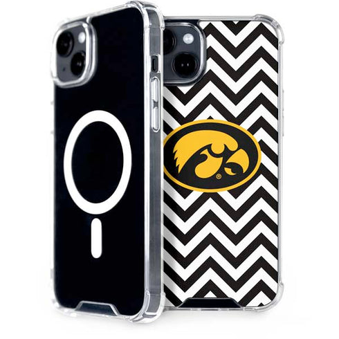 University of Iowa Hawkeyes Chevron Print iPhone 15 Plus MagSafe Case
