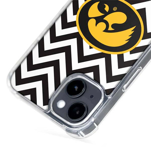 University of Iowa Hawkeyes Chevron Print iPhone 15 Plus MagSafe Case