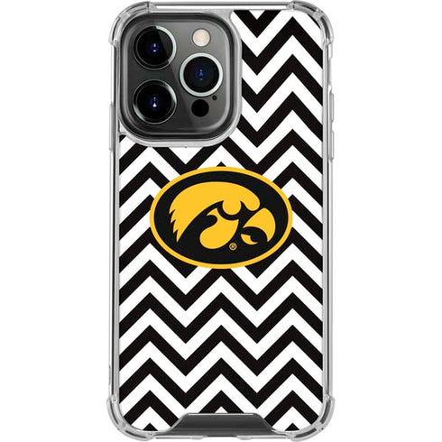 University of Iowa Hawkeyes Chevron Print iPhone 15 Pro Clear Case