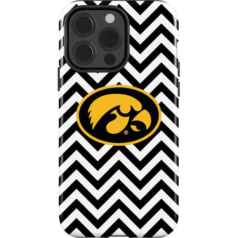 University of Iowa Hawkeyes Chevron Print iPhone 15 Pro Impact Case