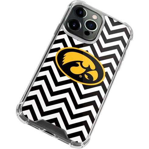 University of Iowa Hawkeyes Chevron Print iPhone 15 Pro Max Clear Case