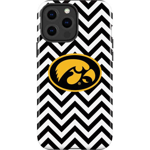 University of Iowa Hawkeyes Chevron Print iPhone 15 Pro Max Impact Case