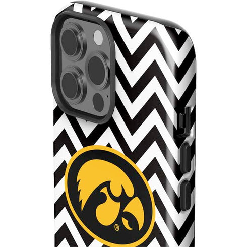 University of Iowa Hawkeyes Chevron Print iPhone 15 Pro Max Impact Case