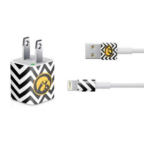 University of Iowa Hawkeyes Chevron Print iPhone Charger (5W USB) Skin