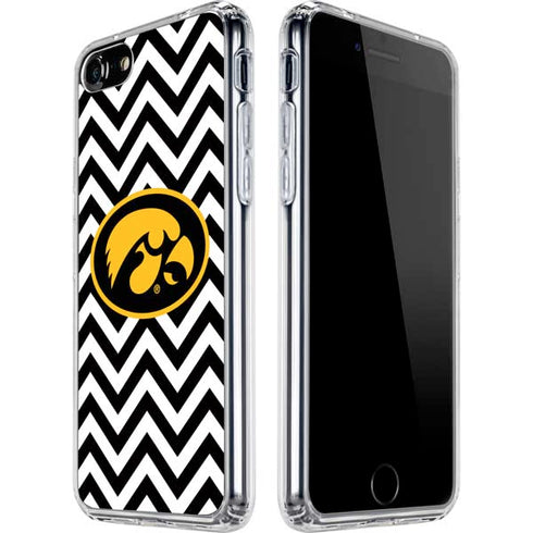 University of Iowa Hawkeyes Chevron Print iPhone SE (2nd & 3rd Gen) Clear Case