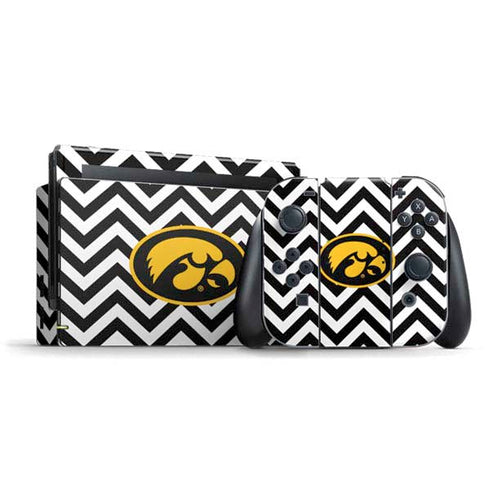 University of Iowa Hawkeyes Chevron Print Nintendo Switch Bundle Skin
