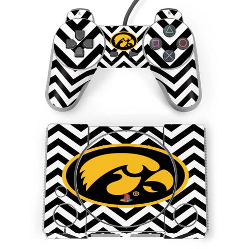 University of Iowa Hawkeyes Chevron Print PlayStation Classic Bundle Skin