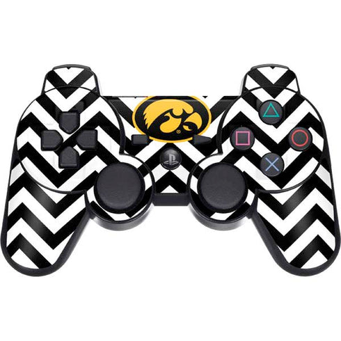 University of Iowa Hawkeyes Chevron Print PS3 Dual Shock wireless controller Skin