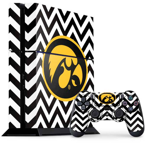 University of Iowa Hawkeyes Chevron Print PS4 Console and Controller Bundle Skin