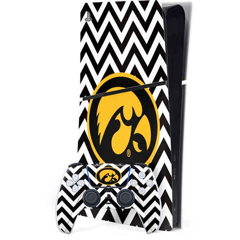 University of Iowa Hawkeyes Chevron Print PS5 Slim Digital Edition Console Skin