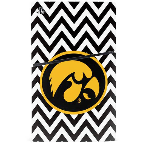 University of Iowa Hawkeyes Chevron Print PS5 Slim Digital Edition Console Skin