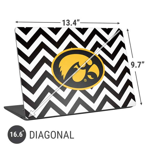 University of Iowa Hawkeyes Chevron Print Universal Laptop 16.6in (13.4 x 9.7in) Skin