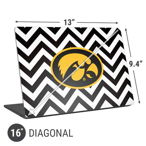 University of Iowa Hawkeyes Chevron Print Universal Laptop 16in (13 x 9.4in) Skin