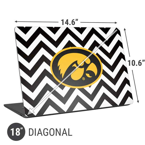 University of Iowa Hawkeyes Chevron Print Universal Laptop 18in (14.6 x 10.6in) Skin