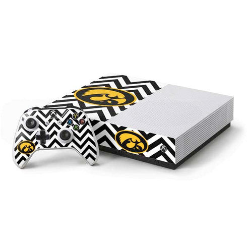 University of Iowa Hawkeyes Chevron Print Xbox One S All-Digital Edition Bundle Skin