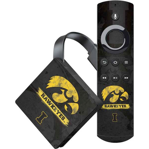 University of Iowa Hawkeyes Distressed Logo Amazon Fire TV Skin