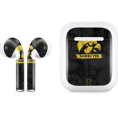 University of Iowa Hawkeyes Distressed Logo Apple AirPods Skin