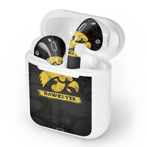 University of Iowa Hawkeyes Distressed Logo Apple AirPods Skin