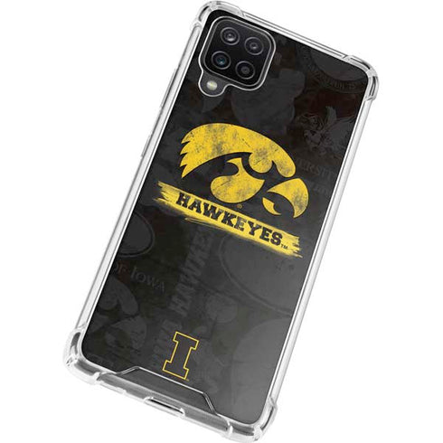 University of Iowa Hawkeyes Distressed Logo Galaxy A12 Clear Case