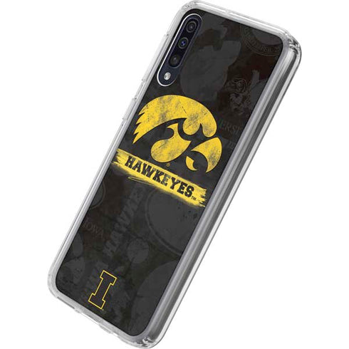 University of Iowa Hawkeyes Distressed Logo Galaxy A50 Clear Case