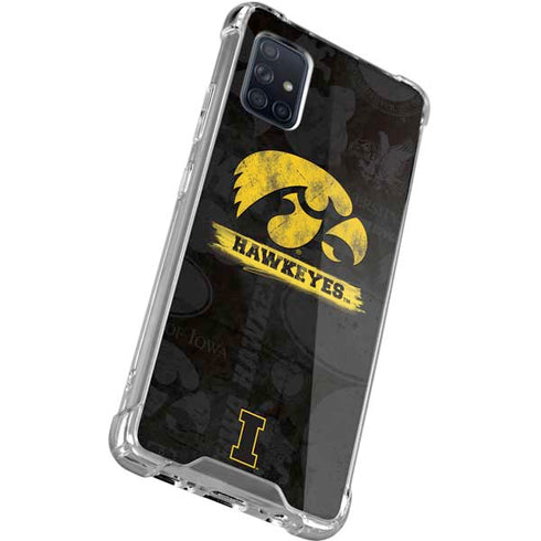 University of Iowa Hawkeyes Distressed Logo Galaxy A71 5G Clear Case