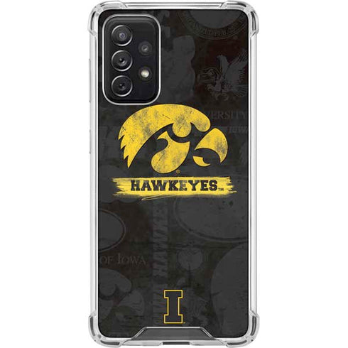 University of Iowa Hawkeyes Distressed Logo Galaxy A72 5G Clear Case