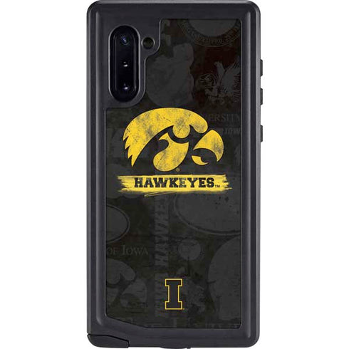 University of Iowa Hawkeyes Distressed Logo Galaxy Note 10 Waterproof Case