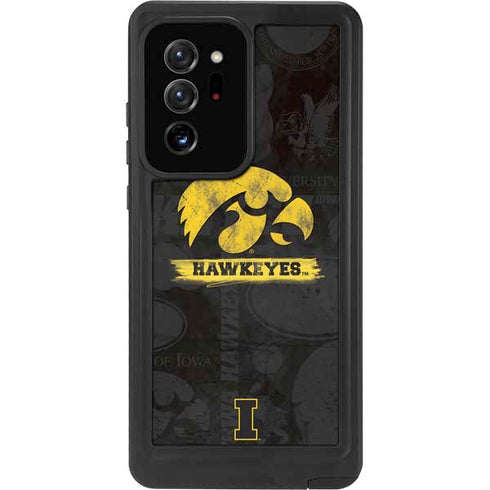 University of Iowa Hawkeyes Distressed Logo Galaxy Note20 Ultra 5G Waterproof Case
