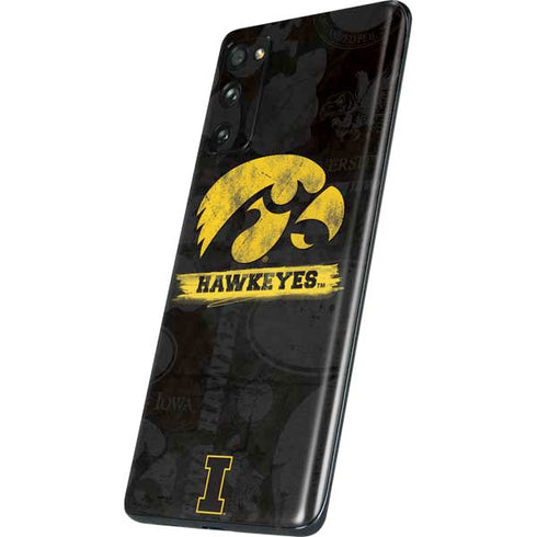 University of Iowa Hawkeyes Distressed Logo Galaxy S20 Fan Edition Skin