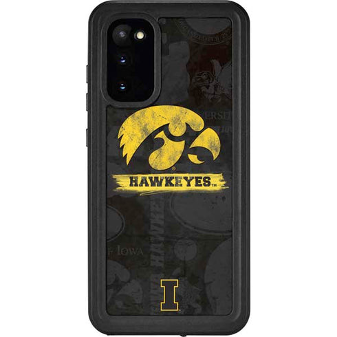 University of Iowa Hawkeyes Distressed Logo Galaxy S20 Waterproof Case