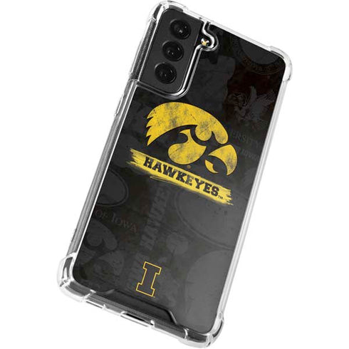 University of Iowa Hawkeyes Distressed Logo Galaxy S22 Plus Clear Case