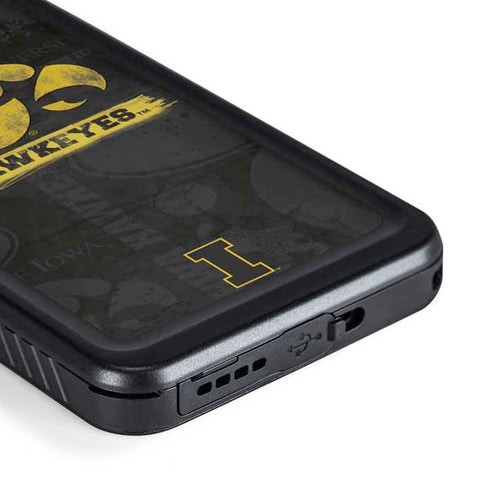 University of Iowa Hawkeyes Distressed Logo Galaxy S23 Plus Waterproof Case