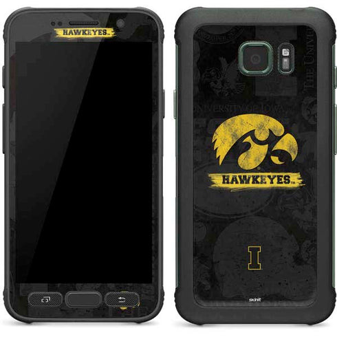 University of Iowa Hawkeyes Distressed Logo Galaxy S7 Active Skin