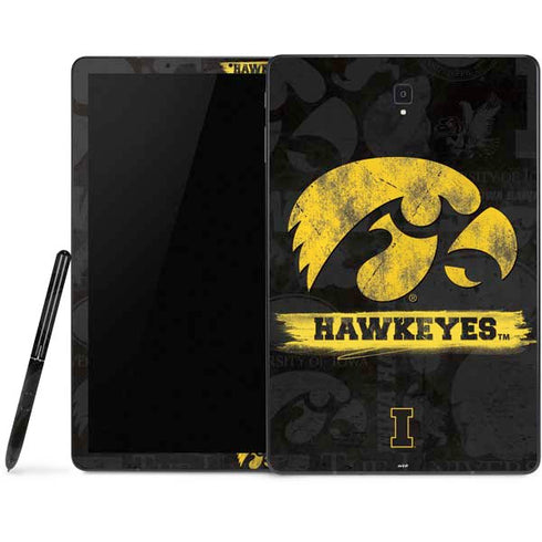 University of Iowa Hawkeyes Distressed Logo Samsung Galaxy Tab Skin