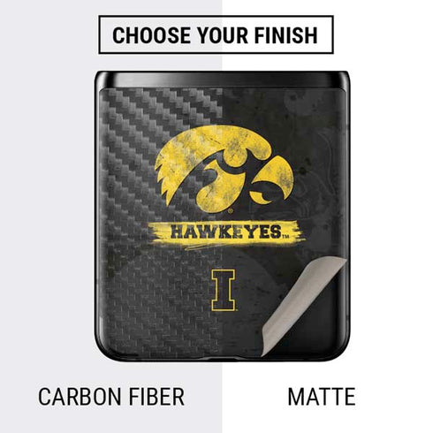 University of Iowa Hawkeyes Distressed Logo Galaxy Z Flip Skin