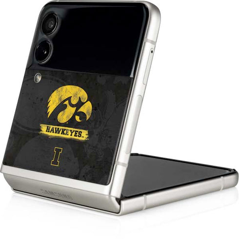 University of Iowa Hawkeyes Distressed Logo Galaxy Z Flip3 5G Skin