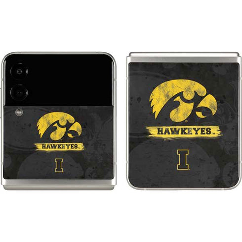 University of Iowa Hawkeyes Distressed Logo Galaxy Z Flip3 5G Skin