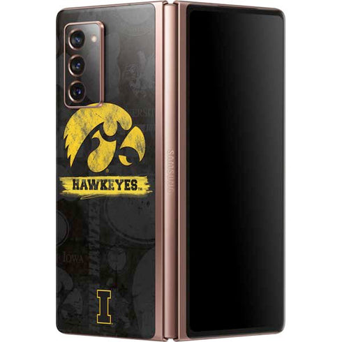 University of Iowa Hawkeyes Distressed Logo Galaxy Z Fold2 5G Skin