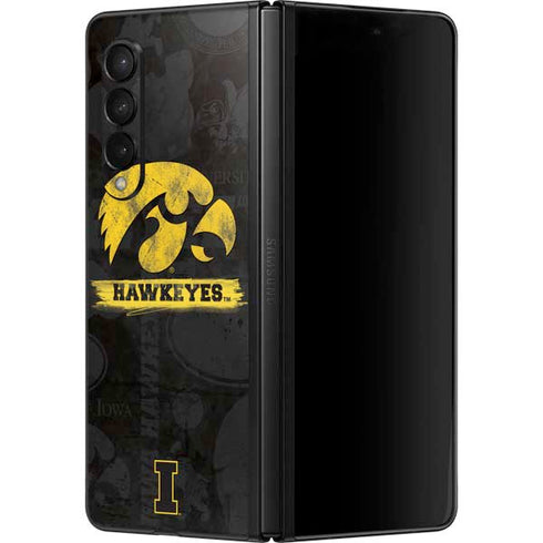 University of Iowa Hawkeyes Distressed Logo Galaxy Z Fold3 5G Skin
