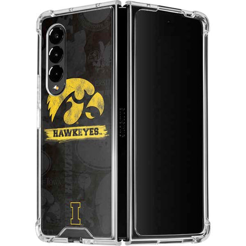 University of Iowa Hawkeyes Distressed Logo Galaxy Z Fold4 5G Clear Case