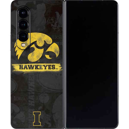 University of Iowa Hawkeyes Distressed Logo Galaxy Z Fold4 5G Skin