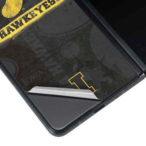 University of Iowa Hawkeyes Distressed Logo Galaxy Z Fold4 5G Skin