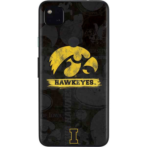 University of Iowa Hawkeyes Distressed Logo Google Pixel 4a Skin
