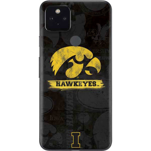 University of Iowa Hawkeyes Distressed Logo Google Pixel 5a Skin