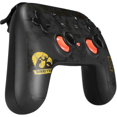 University of Iowa Hawkeyes Distressed Logo Google Stadia Controller Skin