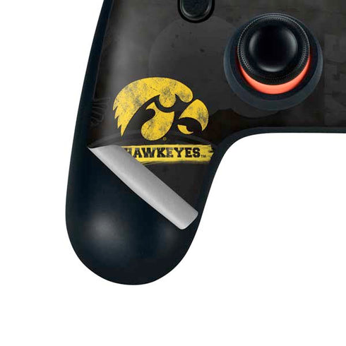 University of Iowa Hawkeyes Distressed Logo Google Stadia Controller Skin